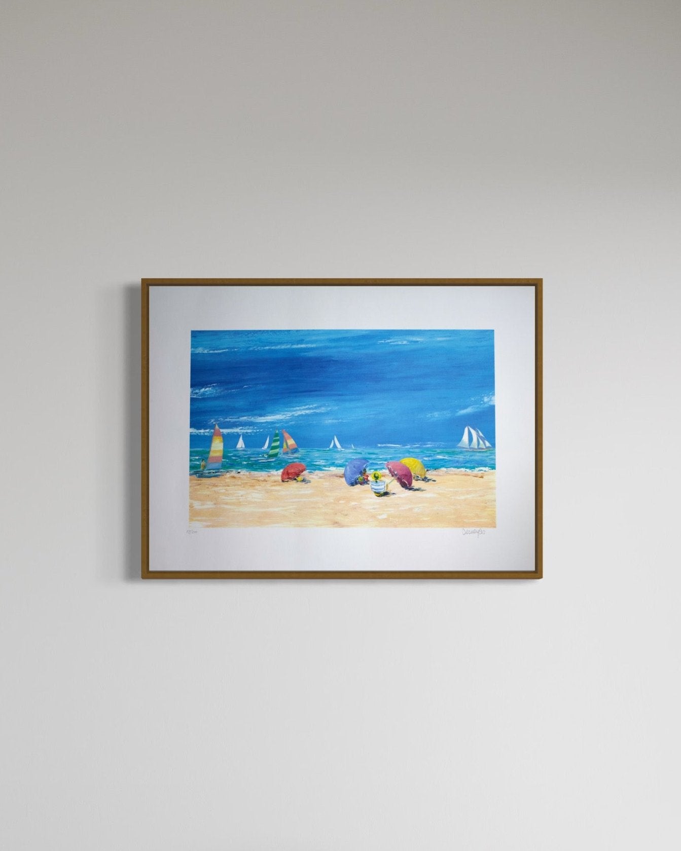 Scène de plage - Serge Desnoyers - Impression originale signée au crayon - Tirage limité